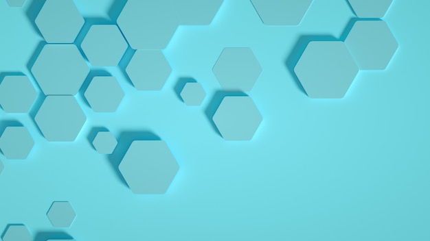 Geometry hexagon background 3d illustration