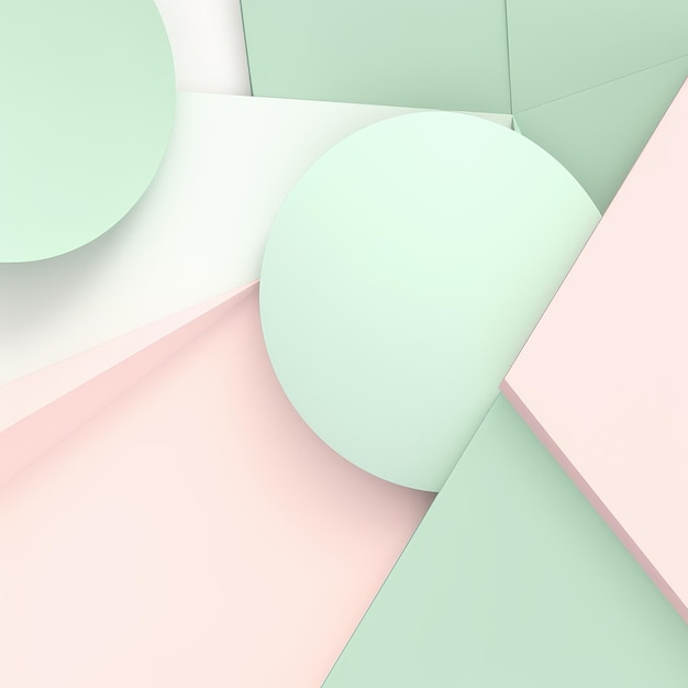 геометрические формы мятный зеленый пастельные цвета минимализм иллюстрация фона