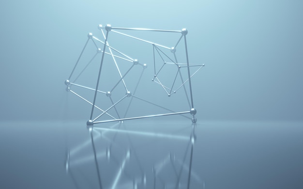 Geometry structure with fog scene 3d rendering