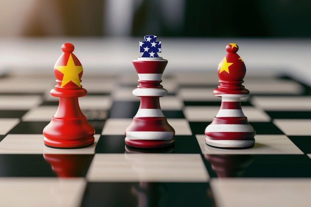 Photo geopolitical chess china vs the usa