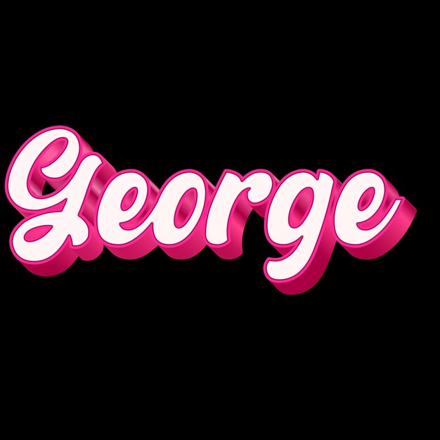 George Typography 3D Design Pink Black White Background Photo JPG