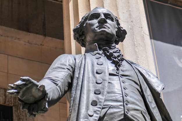 Photo george washington monument at federal hall in lower manhattan new york city