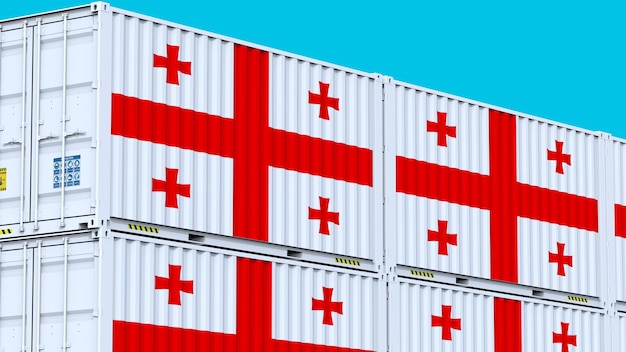 Georgia logo Proudly Representing Shipping Containers Displaying Logo and Flag