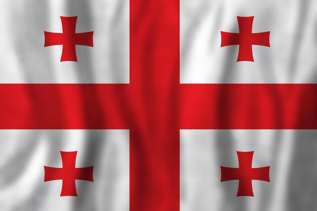 Фото Красно-белый флаг грузии