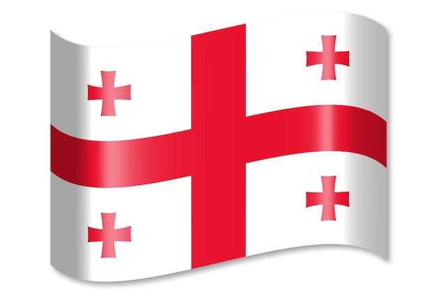 조지아 흰색 배경에 국기를 흔들며