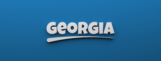 Georgia writing in display typography style Text lettering for Tourism or state events One color phrase 3D rendering illustration