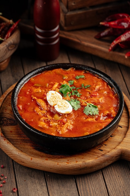 Georgian chicken chakhokhbili with tomato sauce