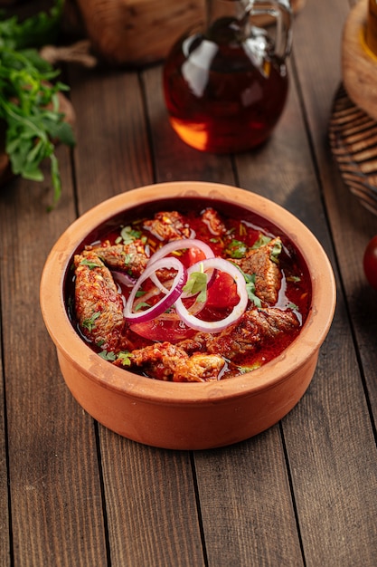 Georgian dish chakhokhbili stewed chicken