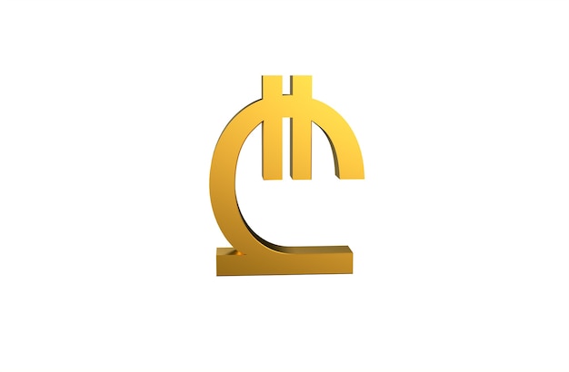 Georgian Lari currency symbol in 3d