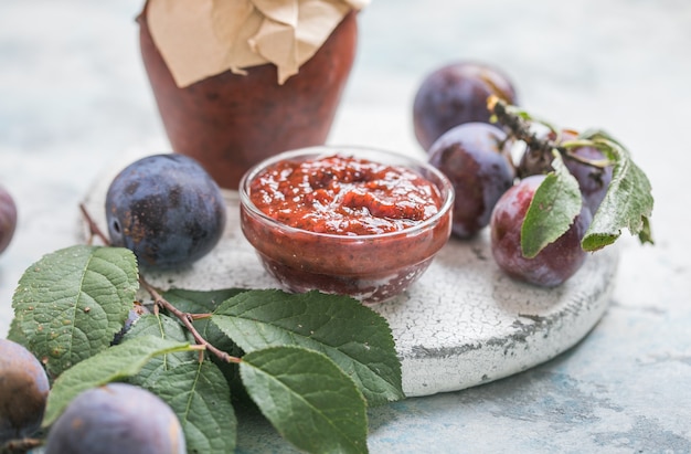 Georgian tkemali jam of plums