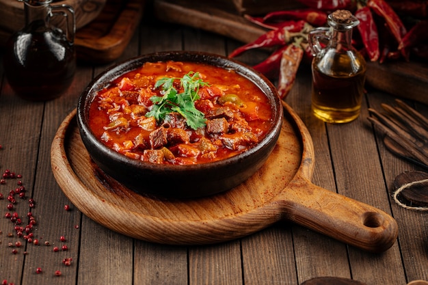 Georgian veal chashushuli stew with tomatoes