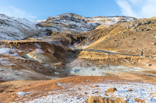 geothermisch landschap op IJslandse landen