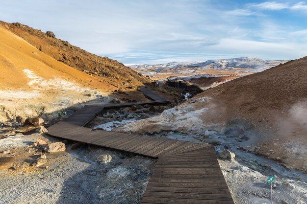 geothermisch landschap op IJslandse landen
