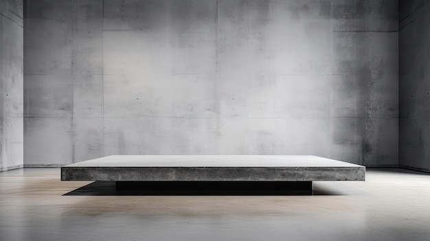 Gepolijst betonnen platform voor minimalistisch meubilair koelgrijs