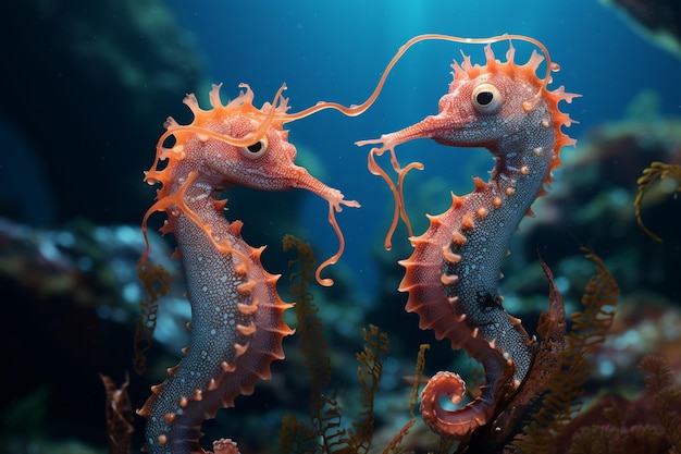 Gepunt pipefish seahorses