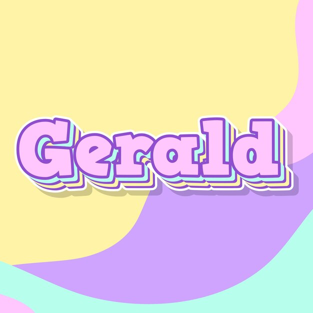 Gerald typografie 3d ontwerp schattige tekst woord coole achtergrond foto jpg