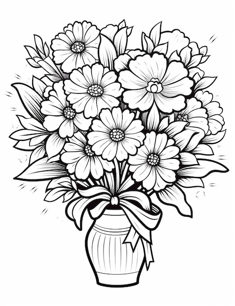 Premium Photo Geranium flower coloring book page