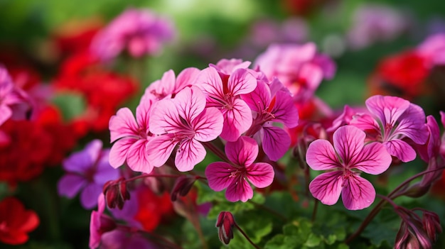 Geranium flowers high quality image in garden