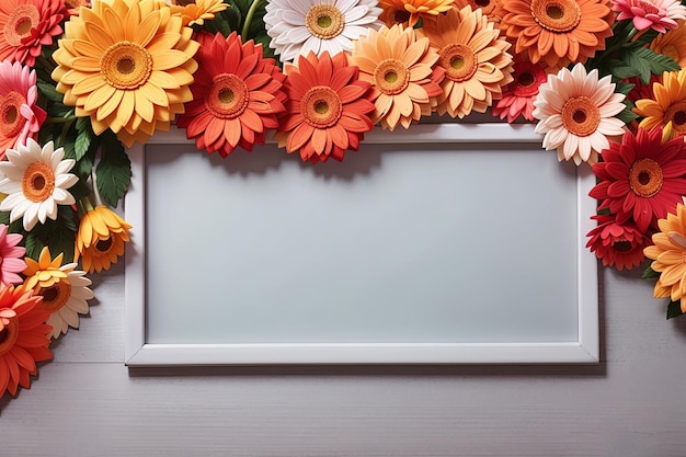 Gerbera bloemen frame en lege plaats voor uw tekst