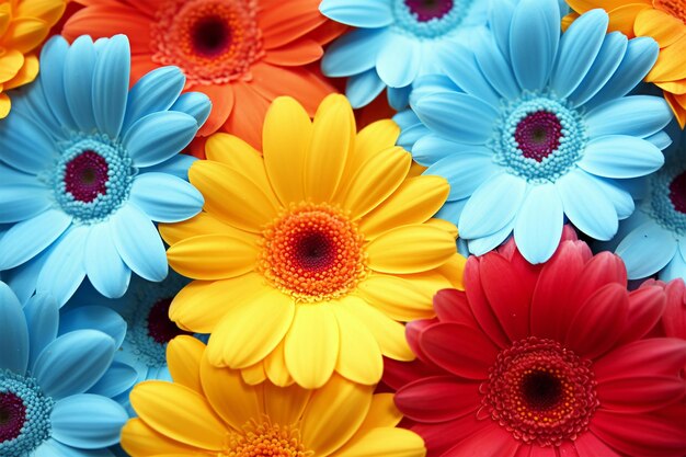 Gerbera daisies in various colors generated by AI