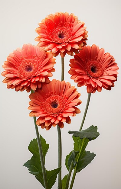 A gerbera daisy flower on white background