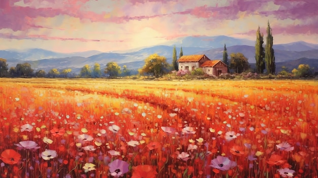 Gerbera Field In The Morning Light Of Provence