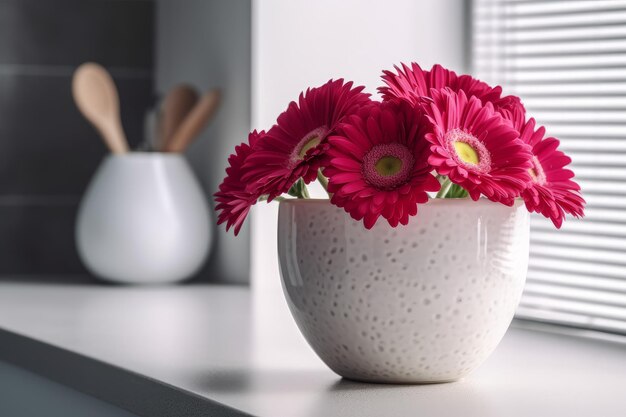 Gerbera madeliefjes vaas zomer Genereer Ai