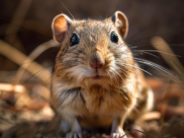 Gerbil close up portrait created with Generative AI technology