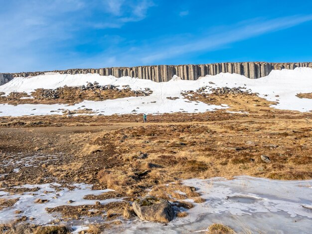 Gerduberg kolommuur aard van fenomeen structuur van basaltsteen in IJsland