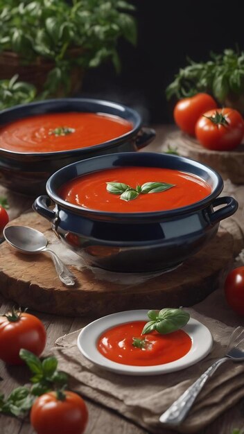 Gerecht gemaakt van tomaten smakelijke tomatensoep