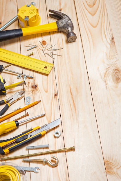 Foto gereedschap op de nieuwe borden