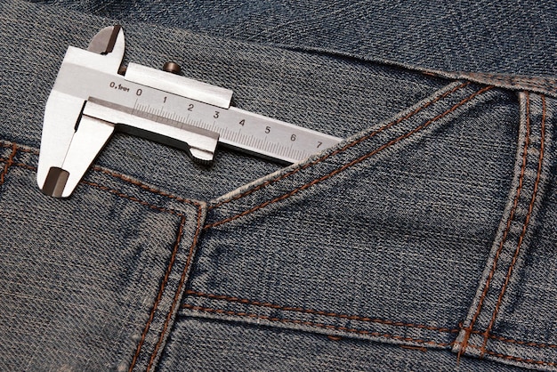 Gereedschapsmicrometer in jeanszak