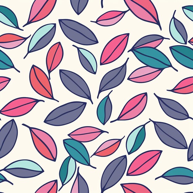 gerenderde foto's van getekend patroon van bladeren en bloemen op witte achtergrond