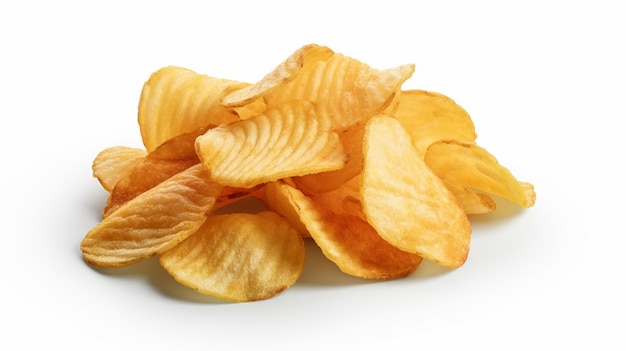 Geribbelde chips geïsoleerd op witte achtergrond