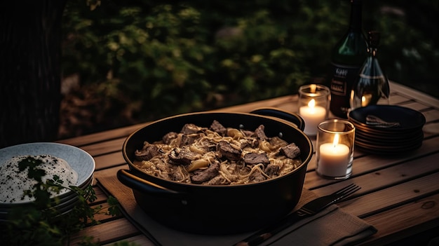 German Beef stroganoff generative ai