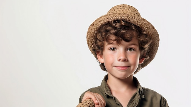 Photo german boy holds isolated hat