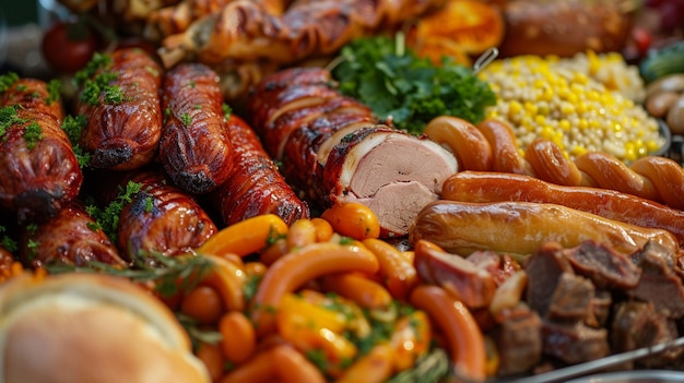 German Cuisine Oktoberfest extreme closeup top view