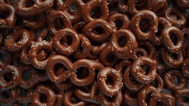 Photo german cuisine pretzels extreme closeup top view