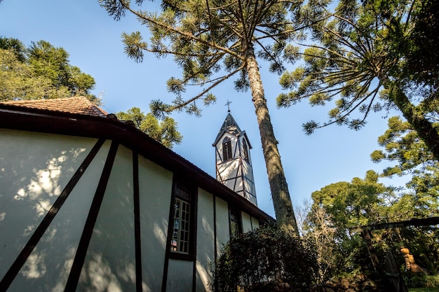 German Fachwerk Style Church at Immigrant Village Park Parque Aldeia do Imigrante Nova Petropolis Rio Grande do Sul Brazil