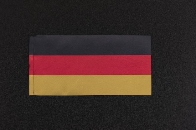 German flag on black background Tricolor flag black red yellow