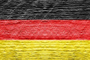 German flag with a wooden texture