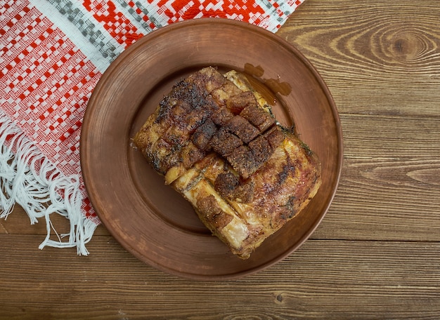 German fried pork loin Kassler Rippchen