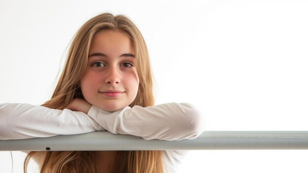 Photo german girl leans relaxed