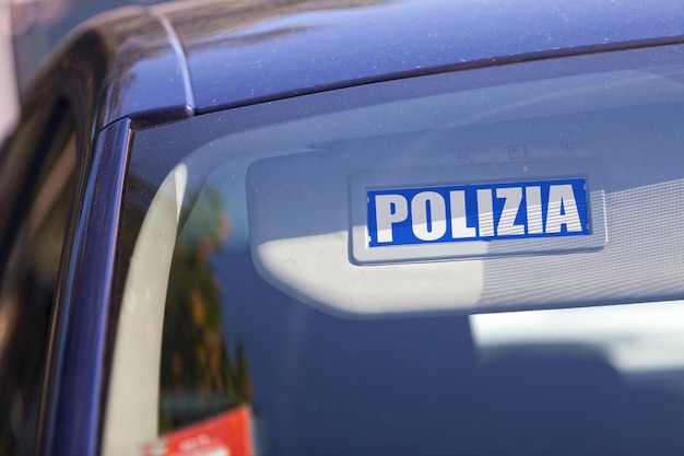 Foto segno del visore solare della polizia tedesca