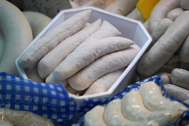 German sausage and meat at the market