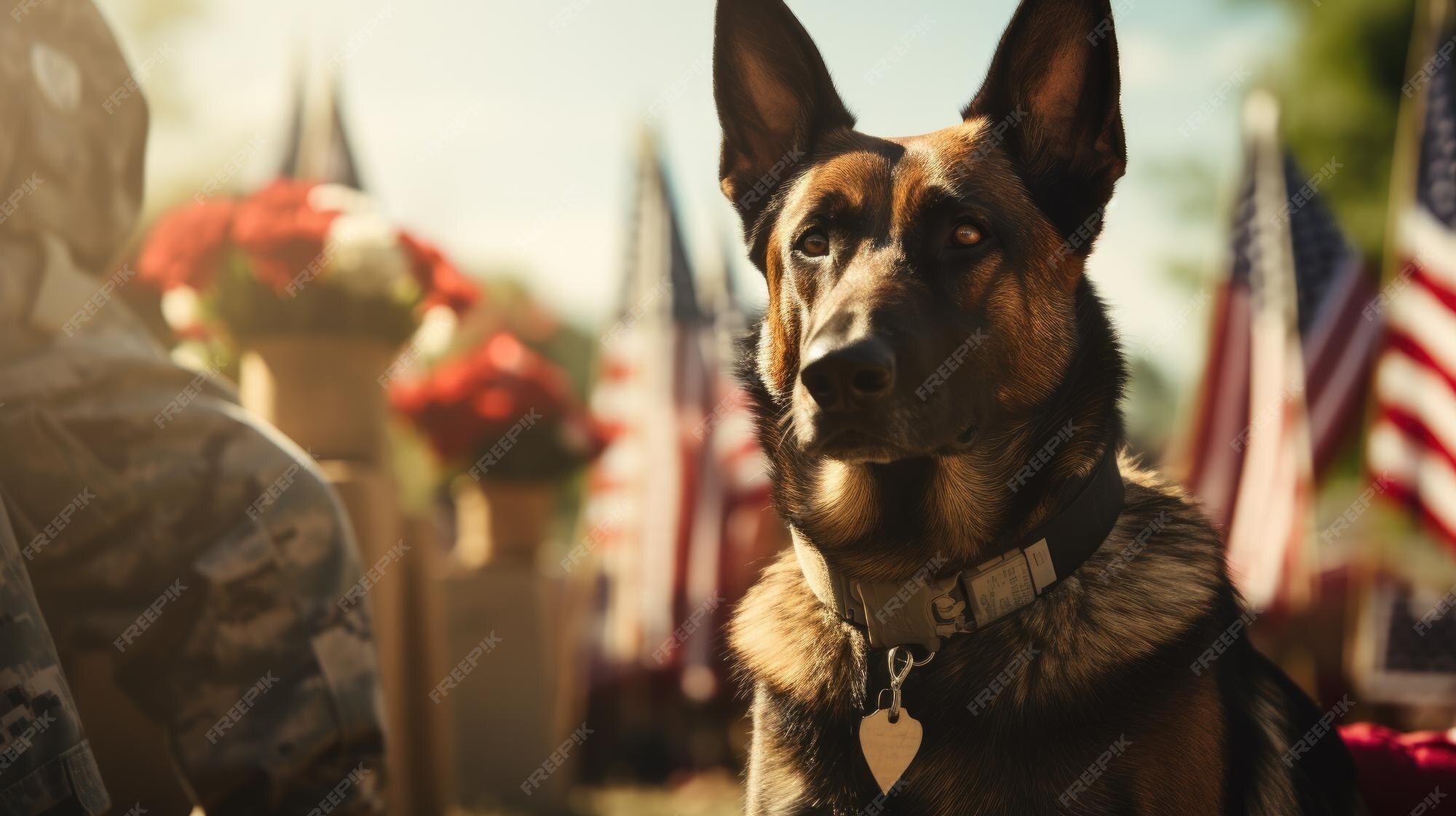 Premium Photo German Shepard Dog in Military Uniform A Loyal and