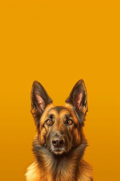 German Shepherd breed is posing in a studio