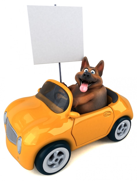 German shepherd dog 3D Illustration