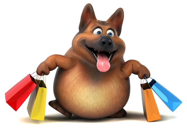 German shepherd dog 3D Illustration