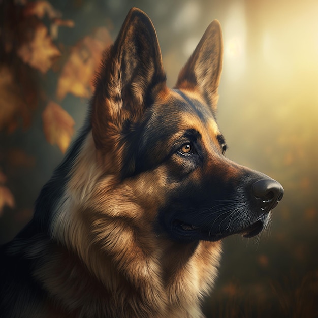 German shepherd dog natural looking images Generative AI